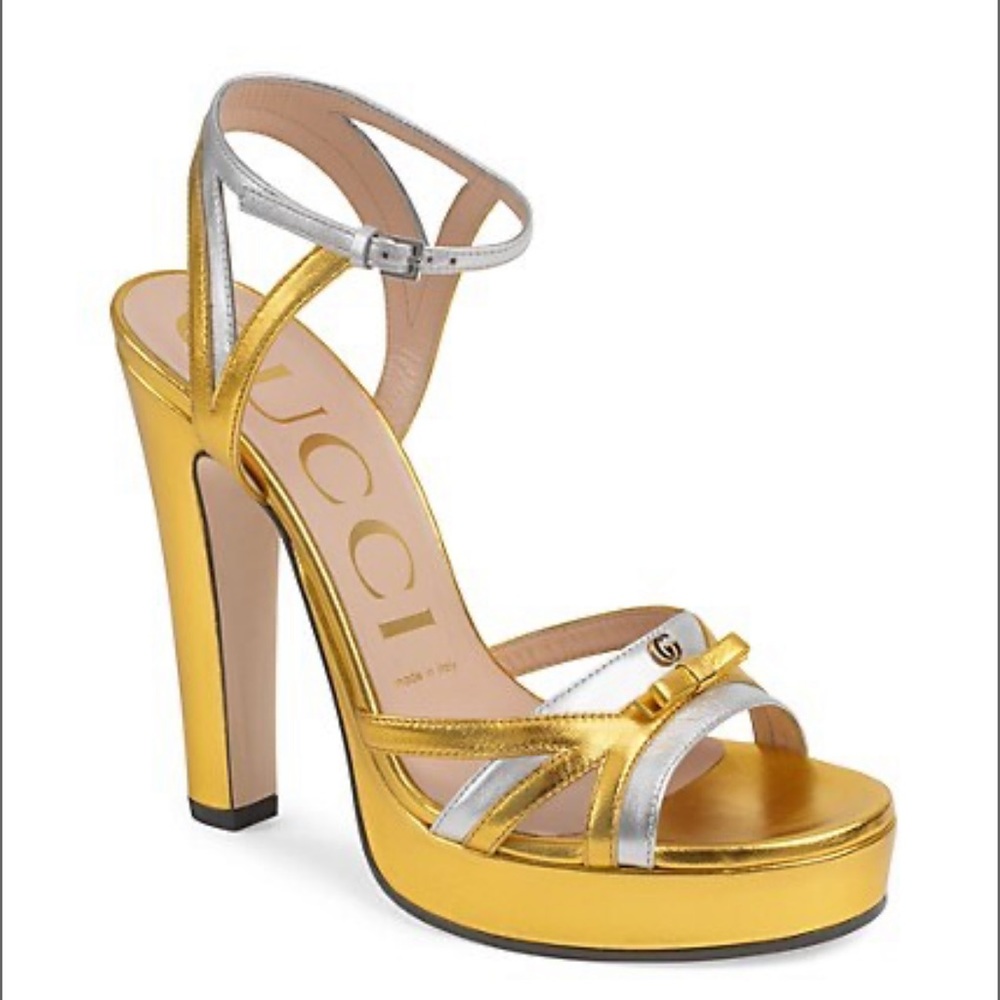 Gucci Platform Sandals Gold Size 38